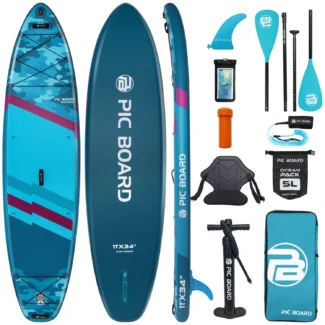 Сапборд Pic Board Camouflage Blue 11' с сиденьем