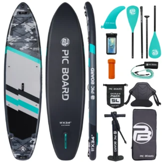 Сапборд Pic Board Camouflage Grey 11' с сиденьем